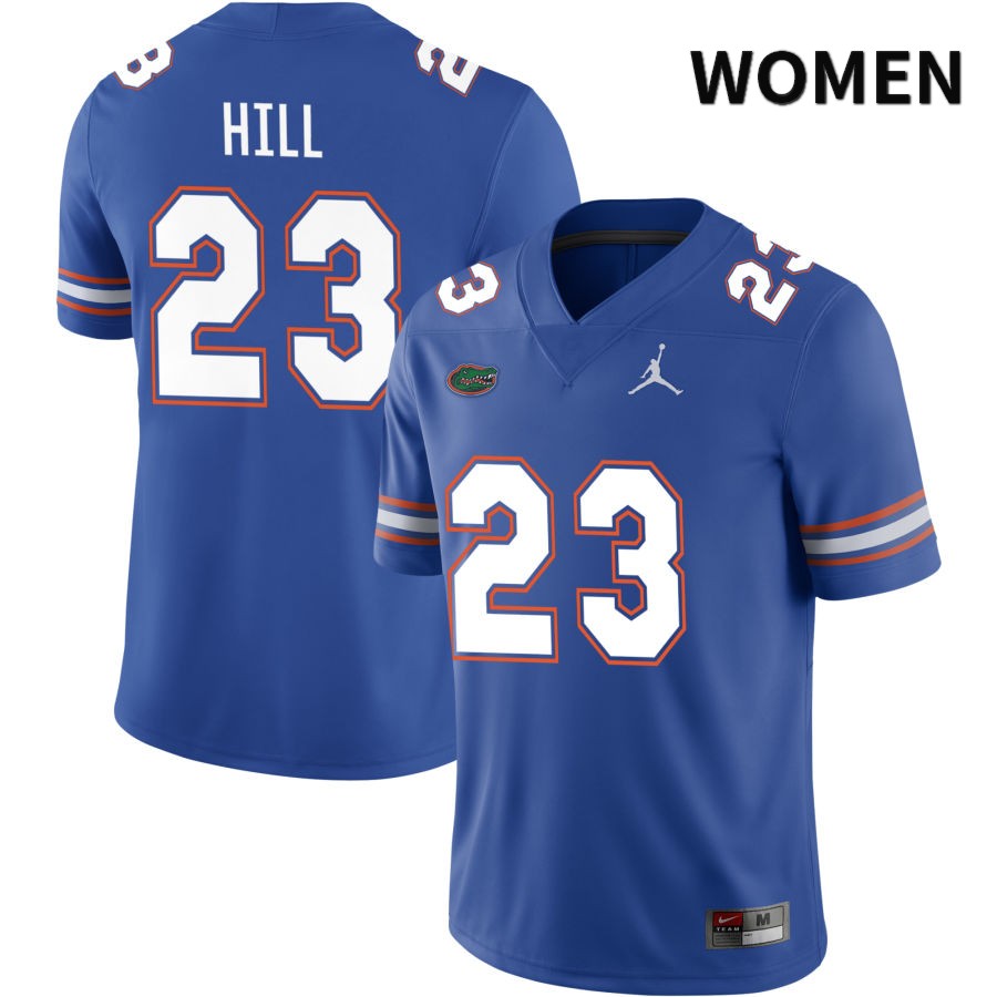 NCAA Florida Gators Jaydon Hill Women's #23 Jordan Brand Royal 2022 NIL Stitched Authentic College Football Jersey QBA2164ME